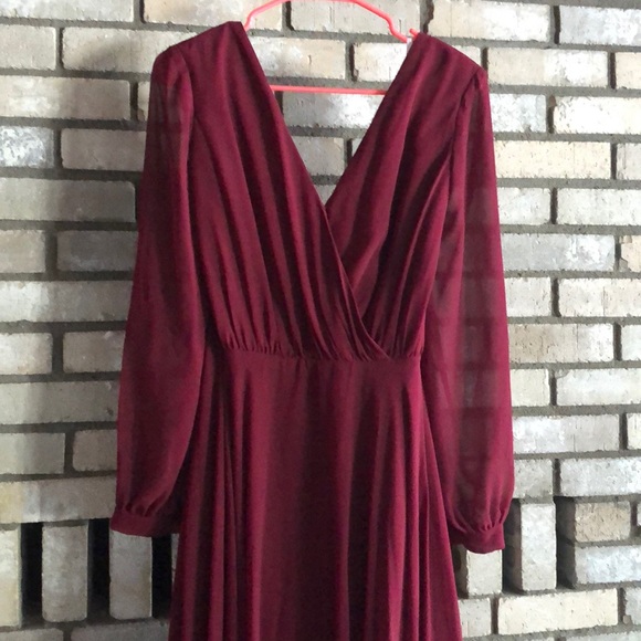 Wine Colored Bridesmaid Dress - Picture 2 of 4